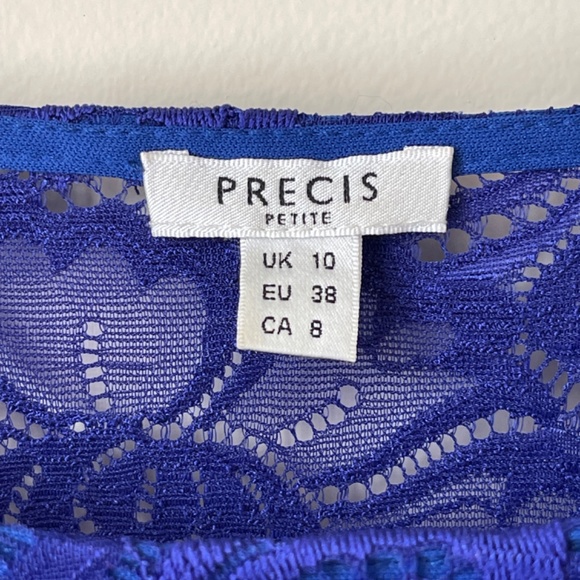 Royal Blue Lace Top with 3/4 Sleeves - Picture 3 of 10